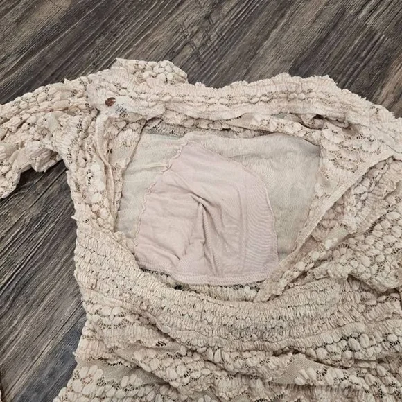 Free People Women's Angelina Bodysuit Size Large Beige - Picture 10 of 11